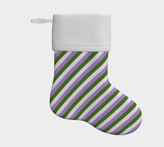 Genderqueer  Striped Holiday Stocking