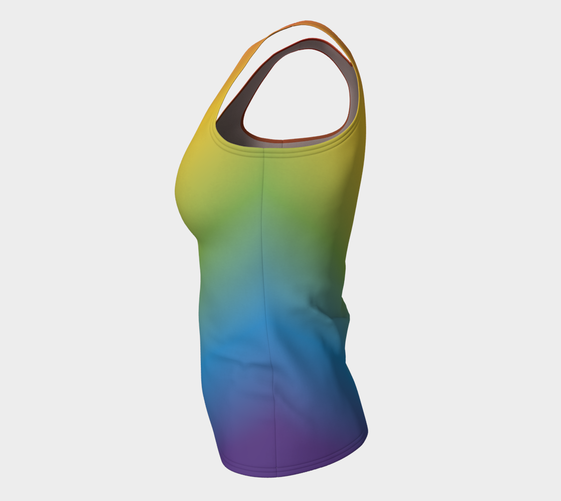 Muted Rainbow Gradient Fitted Tank