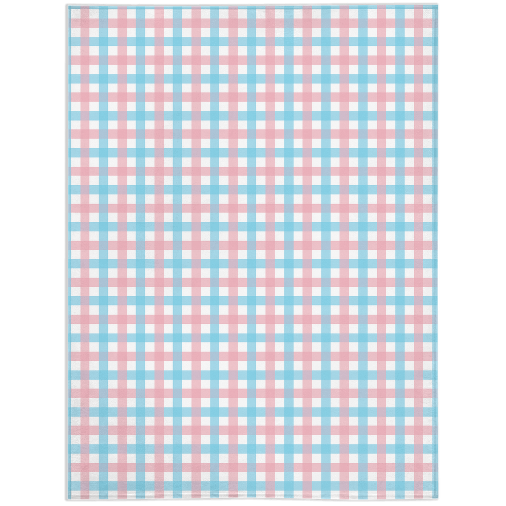 Transgender Gingham Pride Minky Blankets