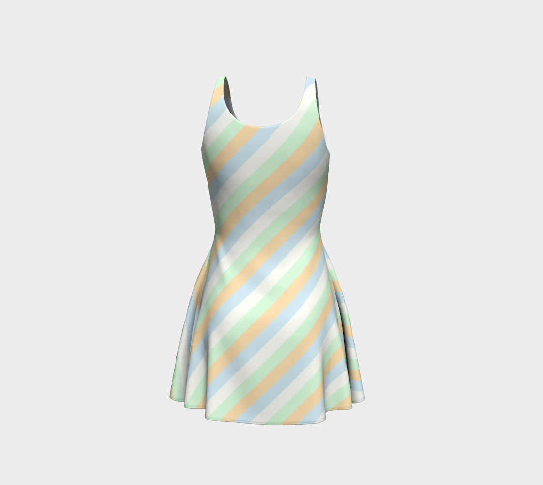 Unlabeled Orientation Striped Flare Dress