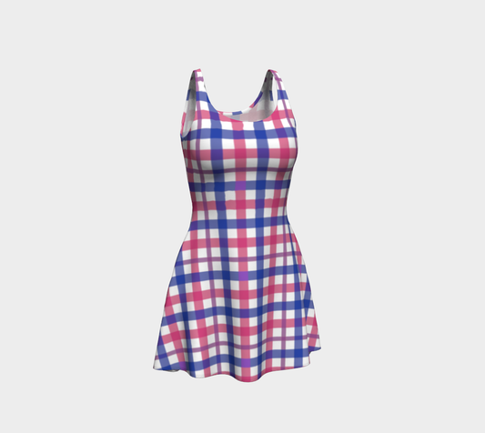 Bisexual Gingham Flare Dress