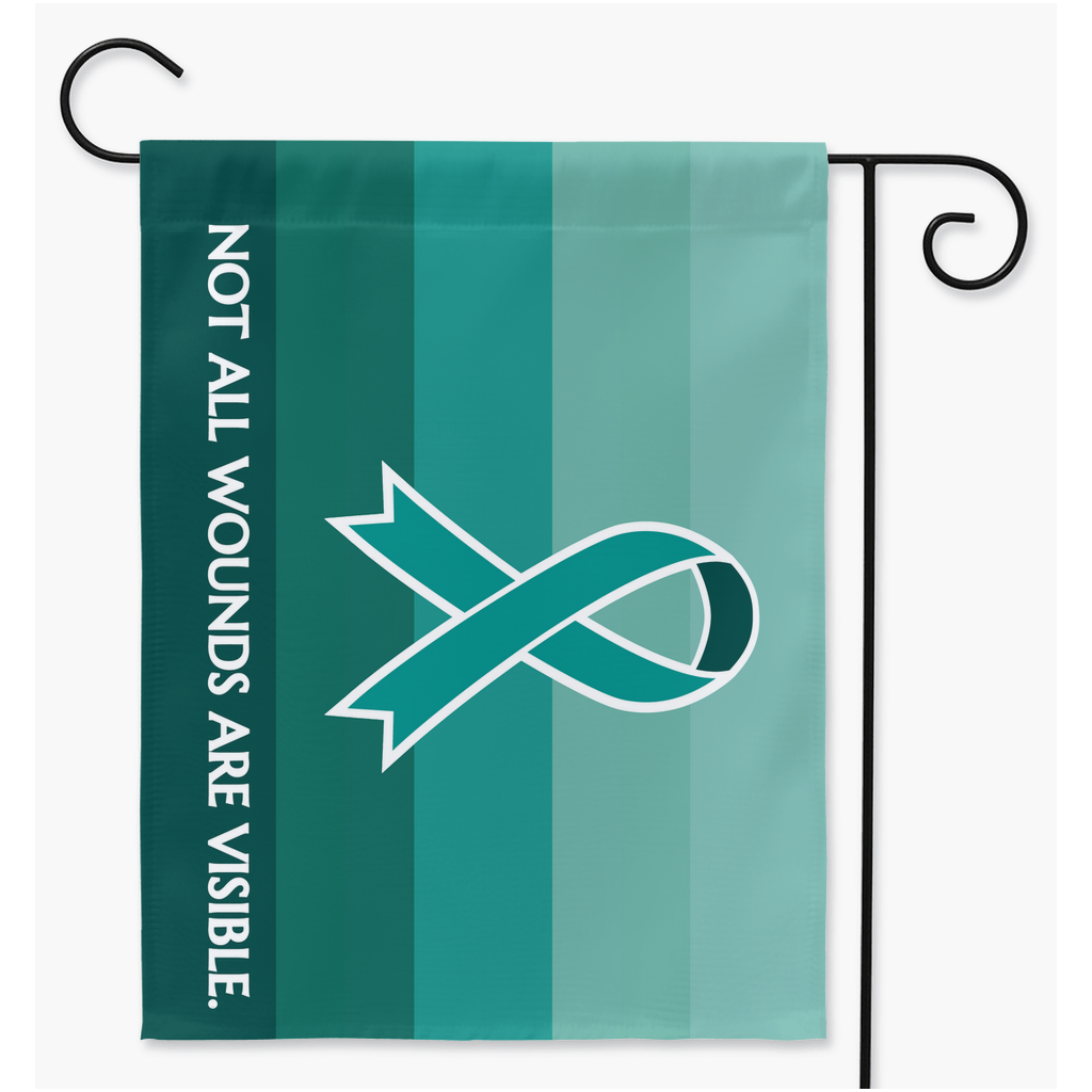 PTSD - Not All Wounds Are Visible (White) Yard Garden Flags | Single Or Double-Sided | 2 Sizes