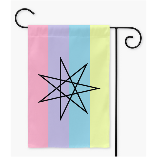 Kingender - V1 (Símbolo) Banderas del Orgullo | Una o dos caras | 2 tamaños | Identidad de Género y Presentación