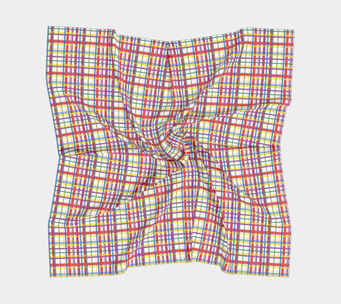 Rainbow Madras Plaid  Square Scarf