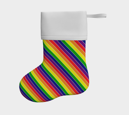 Rainbow Candy  Striped Holiday Stocking