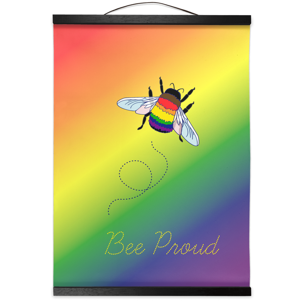 Impressions sur toile suspendues Bumblebee Pun | Choisissez votre drapeau et votre jeu de mots | Art mural | LGBTqia2s+
