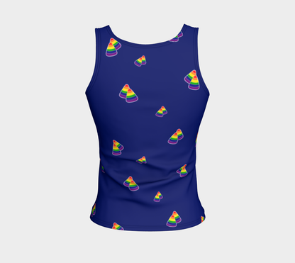 Rainbow and Blue Candy Corn Fitted Tank