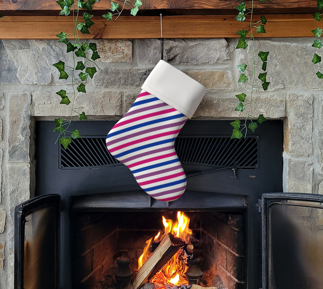 Bisexual Barber  Striped Holiday Stocking