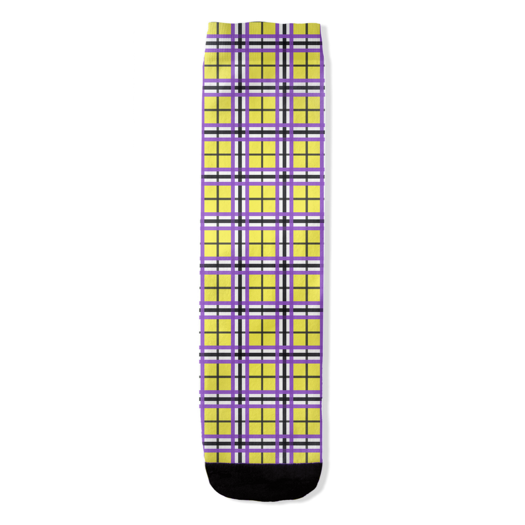 Nonbinary "Enbyberry" Plaid All-Over Print Socks