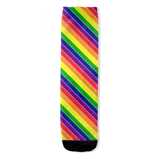 Rainbow Candy Striped All-Over Print Socks