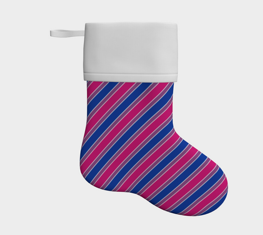 Bisexual Candycane Striped Holiday Stocking