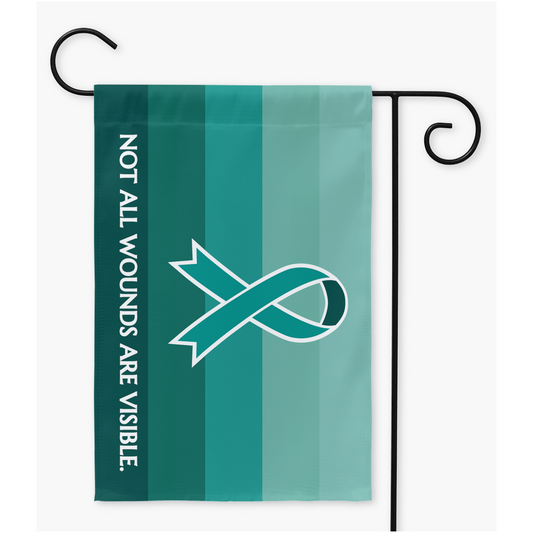 PTSD - Not All Wounds Are Visible (White) Yard Garden Flags | Single Or Double-Sided | 2 Sizes