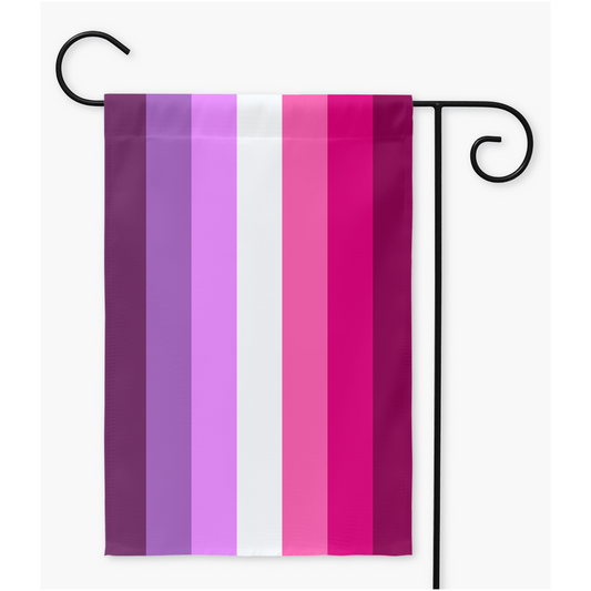 Lesbienne - V2 Drapeaux de cour et de jardin | Simple ou double face | 2 tailles | Orientations romantiques et sexuelles