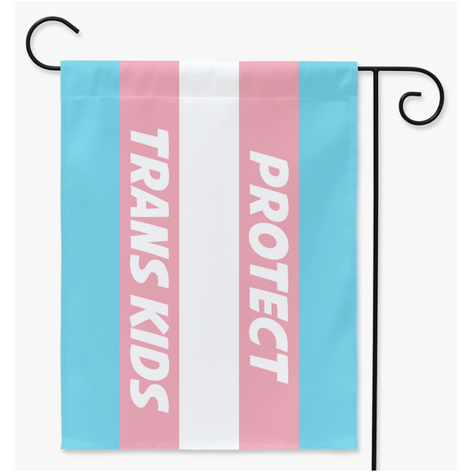 Protect Trans Kids - Avengeance White Yard & Garden Flags | Single Or Double-Sided | 2 Sizes