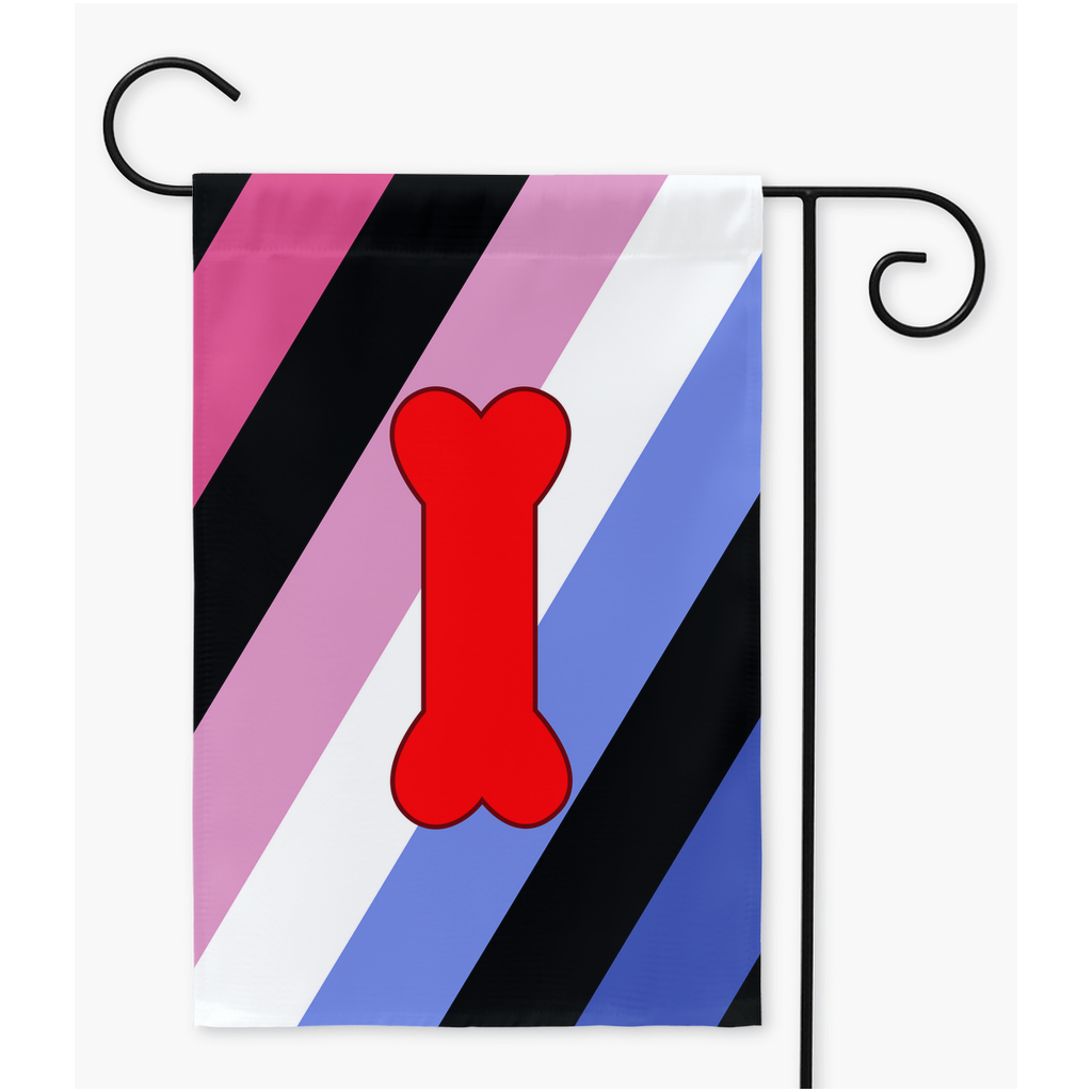 Puppy Play - V1 - Pink and Blue Yard and Garden Flags | Single Or Double-Sided | 2 Sizes