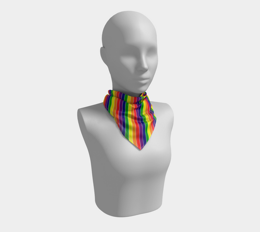 Rainbow Candy Striped  Square Scarf