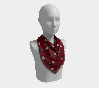 Wild Rose and Vine BDSM (Red) Square Scarf