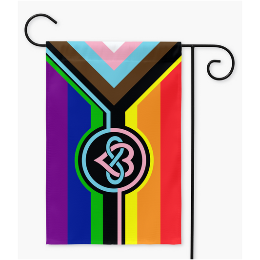 Polyamory - V4 - Rainbow Progress Yard and Garden Flags | Single Or Double-Sided | 2 Sizes