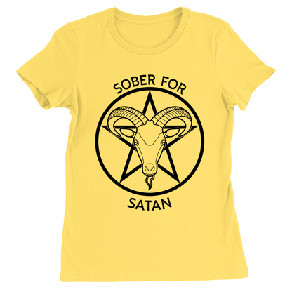 Sobrio para Satanás - LIGERO Camiseta ajustada | Elige tu combinación de colores | Bella + Lienzo