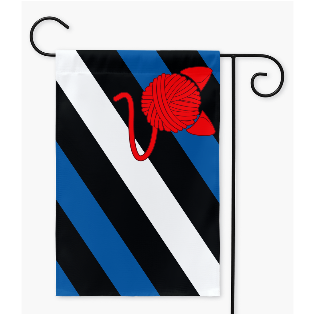 Kitty Play - V1 - Blue Yard and Garden Flags | Single Or Double-Sided | 2 Sizes