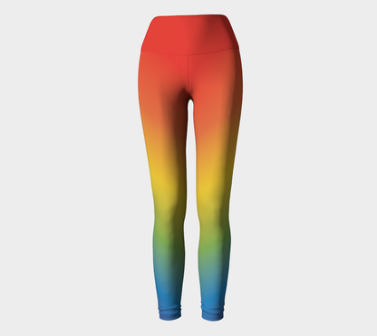 Muted Rainbow Gradient Yoga Leggings