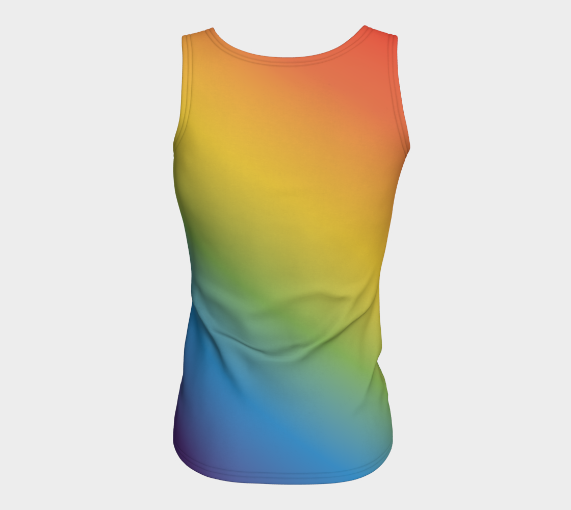 Muted Rainbow Gradient Fitted Tank (Long)