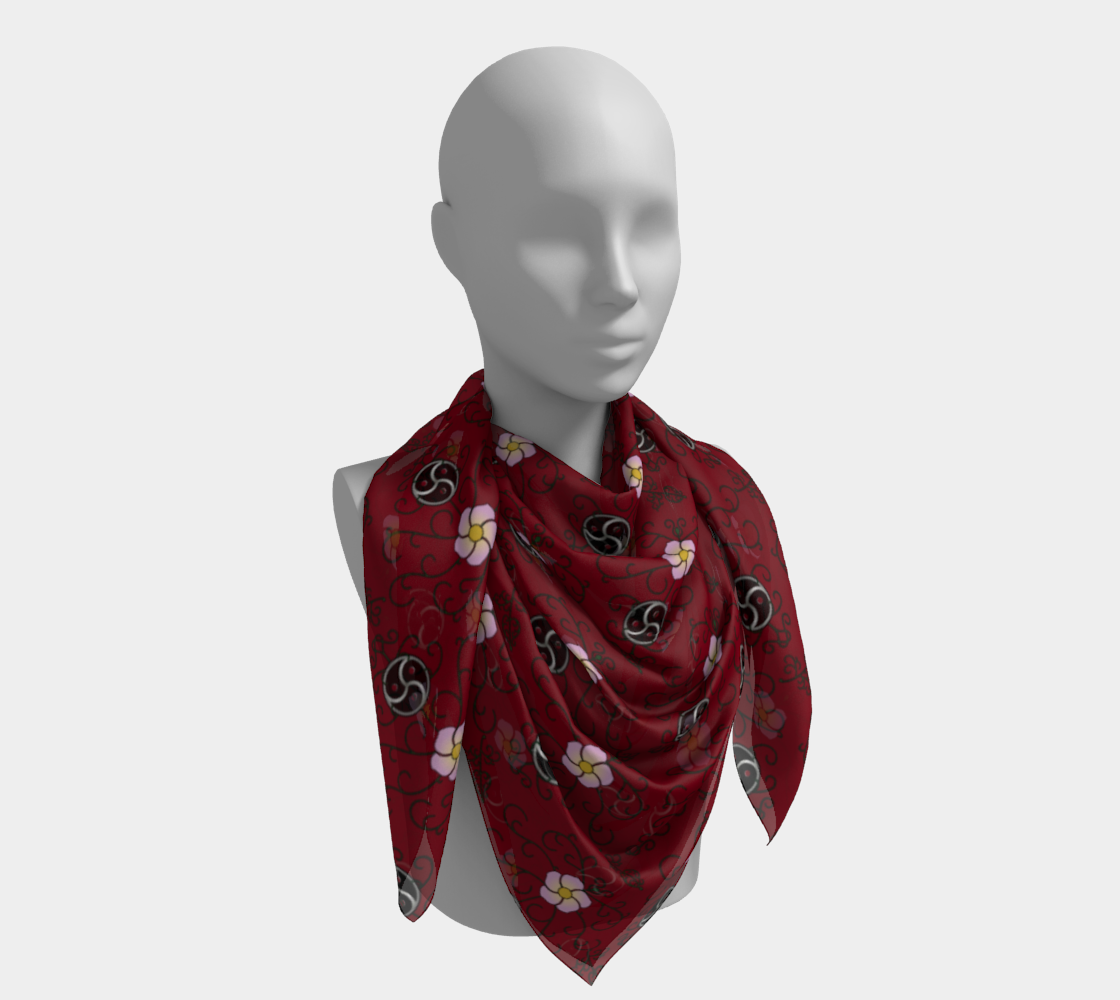 Wild Rose and Vine BDSM (Red) Square Scarf