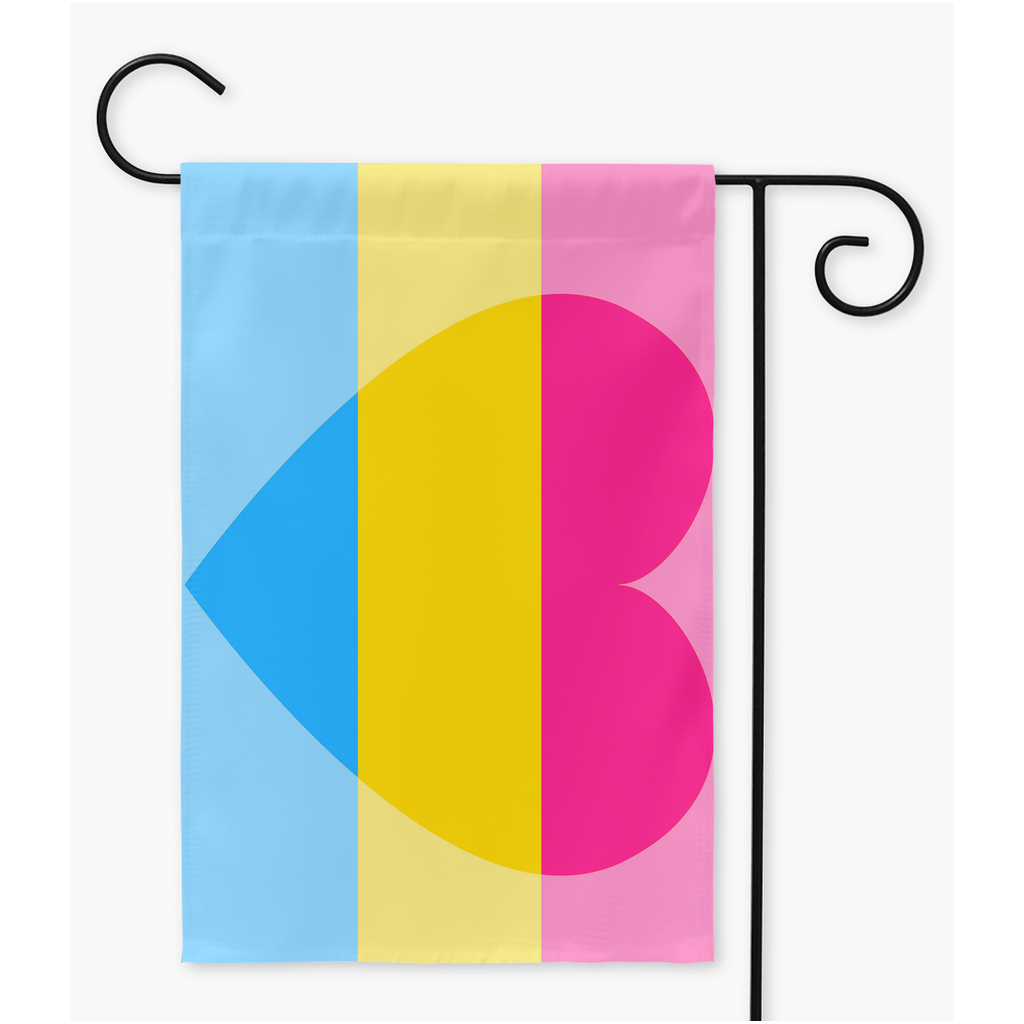 Panromantique - V1 Drapeaux de cour et de jardin | Simple ou double face | 2 tailles | Orientations romantiques et sexuelles