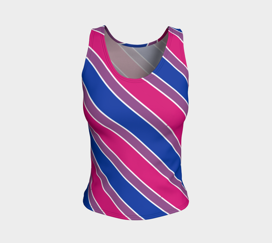 Bisexual Candycane Striped Fitted Tank (Long)