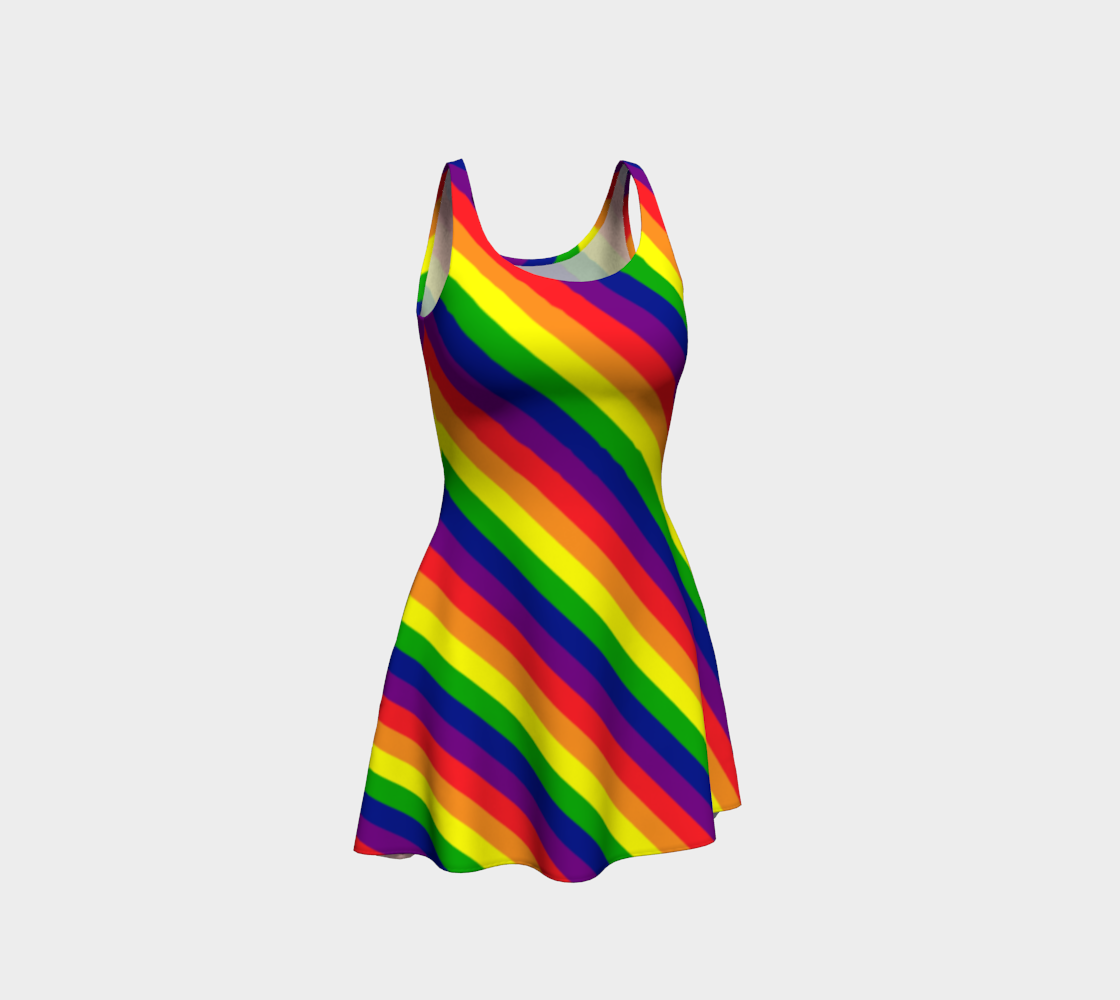 Rainbow Striped Flare Dress
