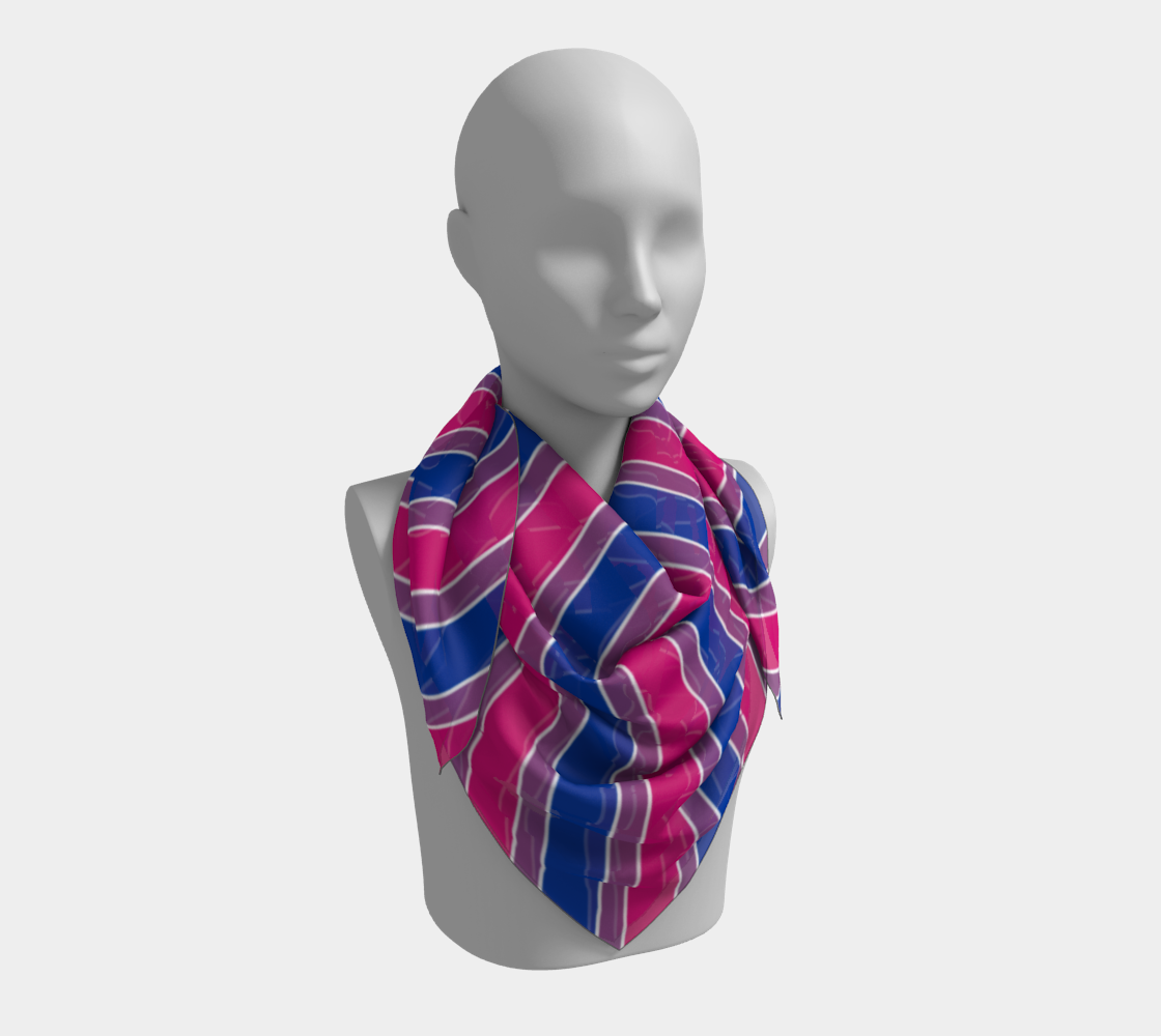 Bisexual Candycane Striped  Square Scarf