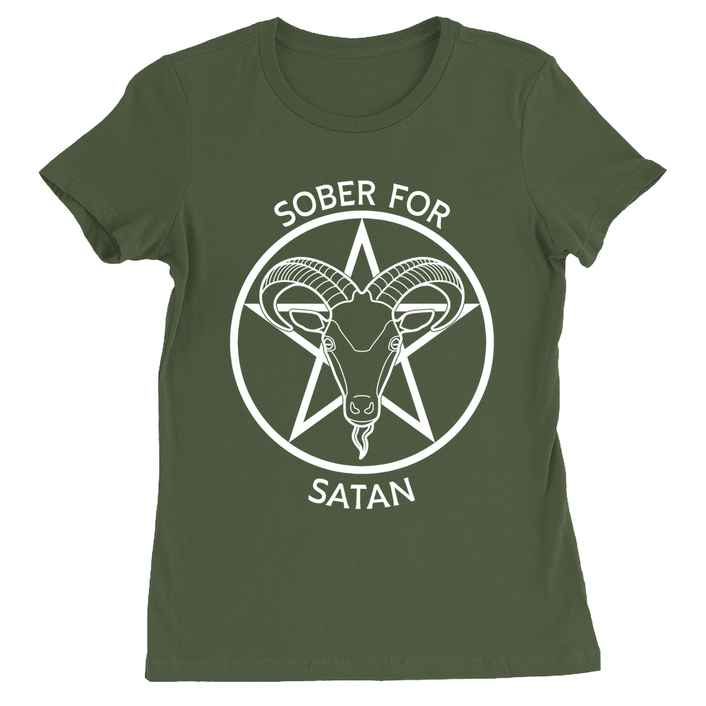 Sobrio para Satanás - OSCURO Camiseta ajustada | Elige tu combinación de colores | Bella + Lienzo