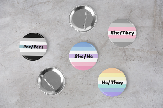 Pronoun Button Pack - Mix'N'Match | Choose Your Own Combo! | Pronouns and Gender | LGBTQIA2S+