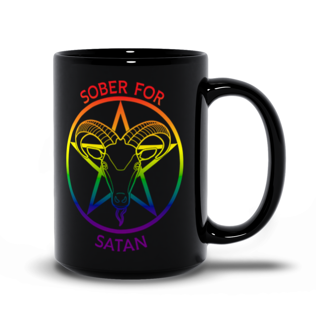 Sober for Satan Black Mugs | 2 Sizes | Choose Your Colourway